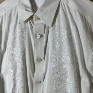 INDIGO PALMS Embroidered Front Button Down Style Shirt Size Large